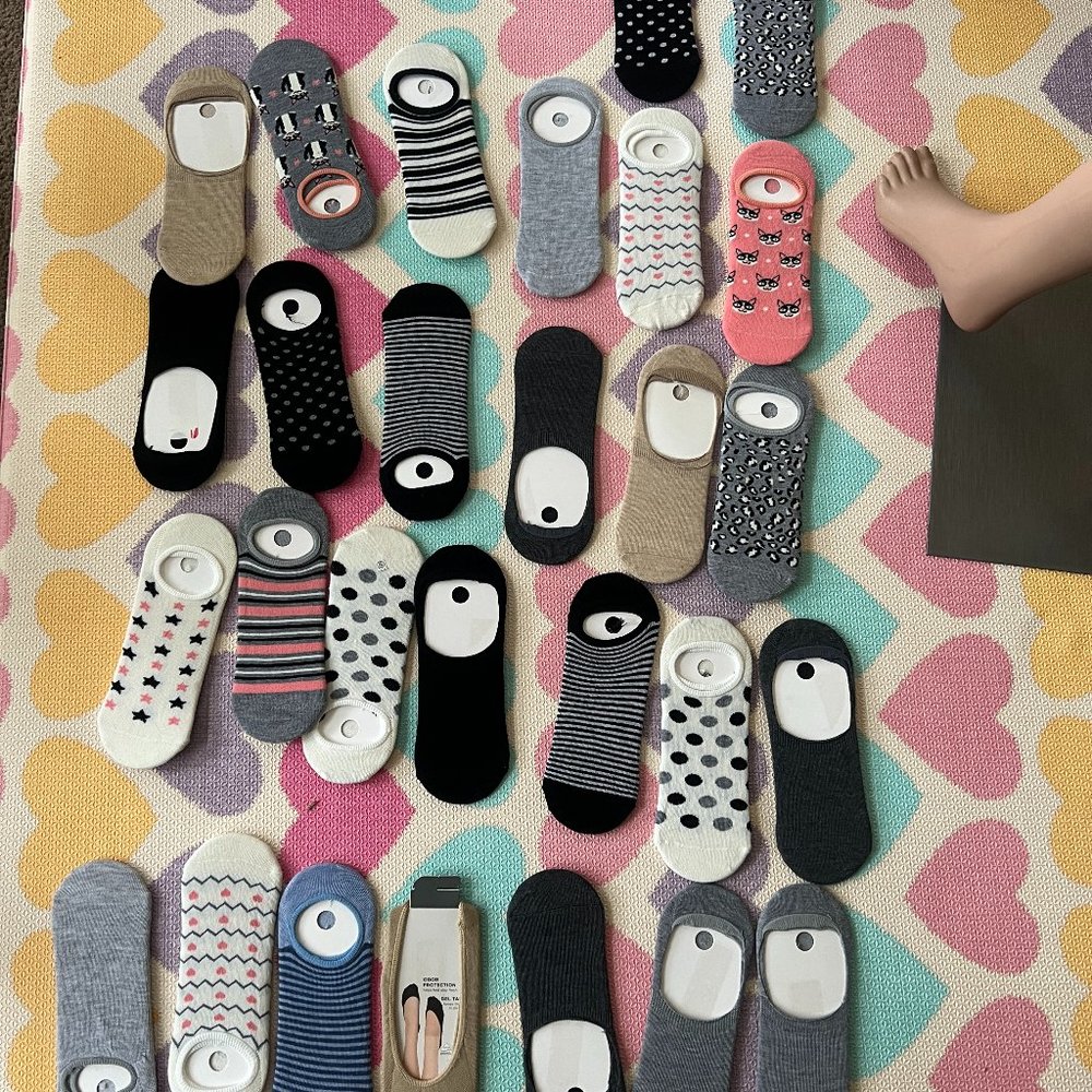 No Show Socks Assorted 28 Pairs Multiple-Colors N… - image 1